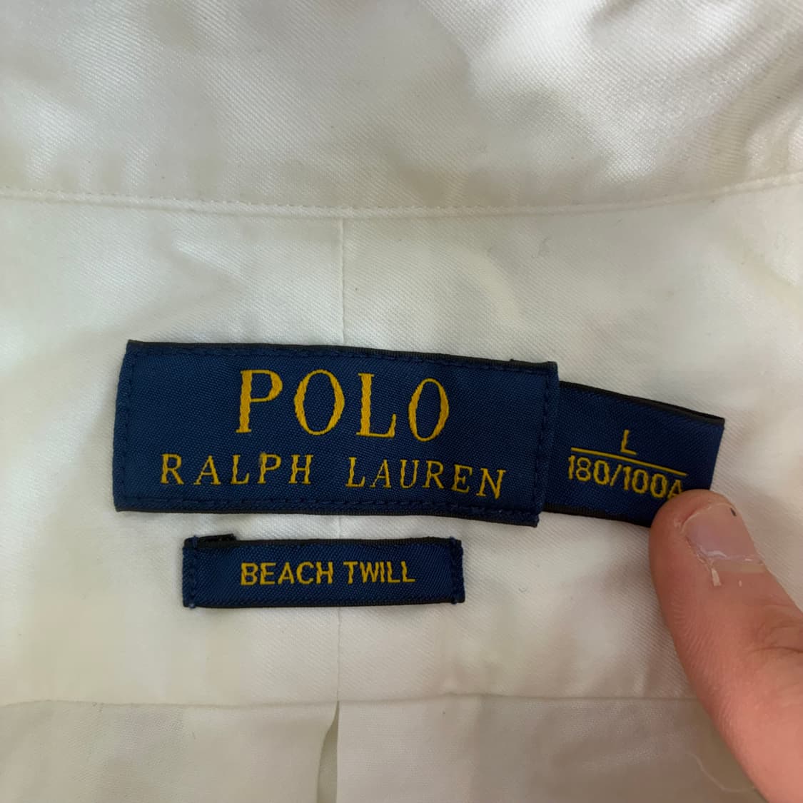 Polo  폴로 랄프로렌 자수 코튼 비치트윌 화이트 셔츠  상품이미지4