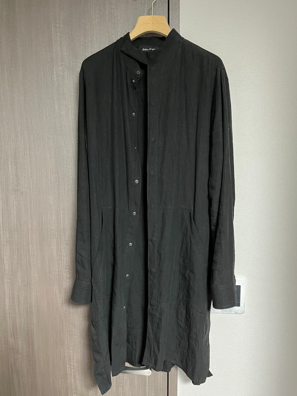 안드레아 야콥 남성 블랙 롱 셔츠 상품이미지1