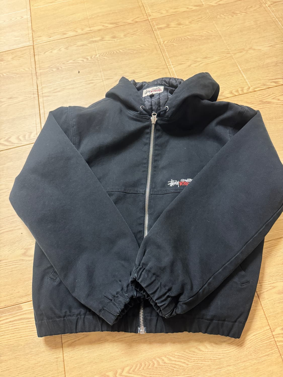 [L] 스투시 인슐레이티드 워크자켓 캔버스 블랙 상품이미지3