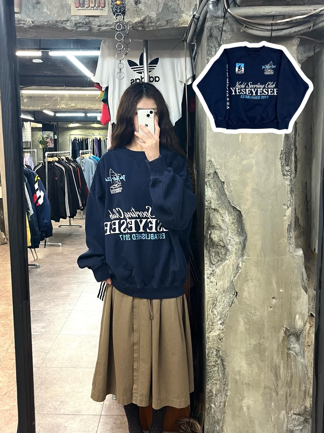 예스아이씨 맨투맨 네이비 XL #csz2574 상품이미지1