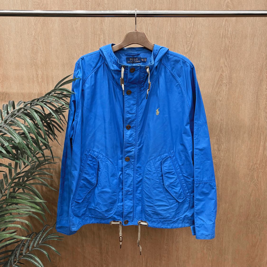 폴로 랄프 로렌 후드 자켓 로고 자수 드로우 스트링 디테일 레귤러핏 블루 상품이미지1