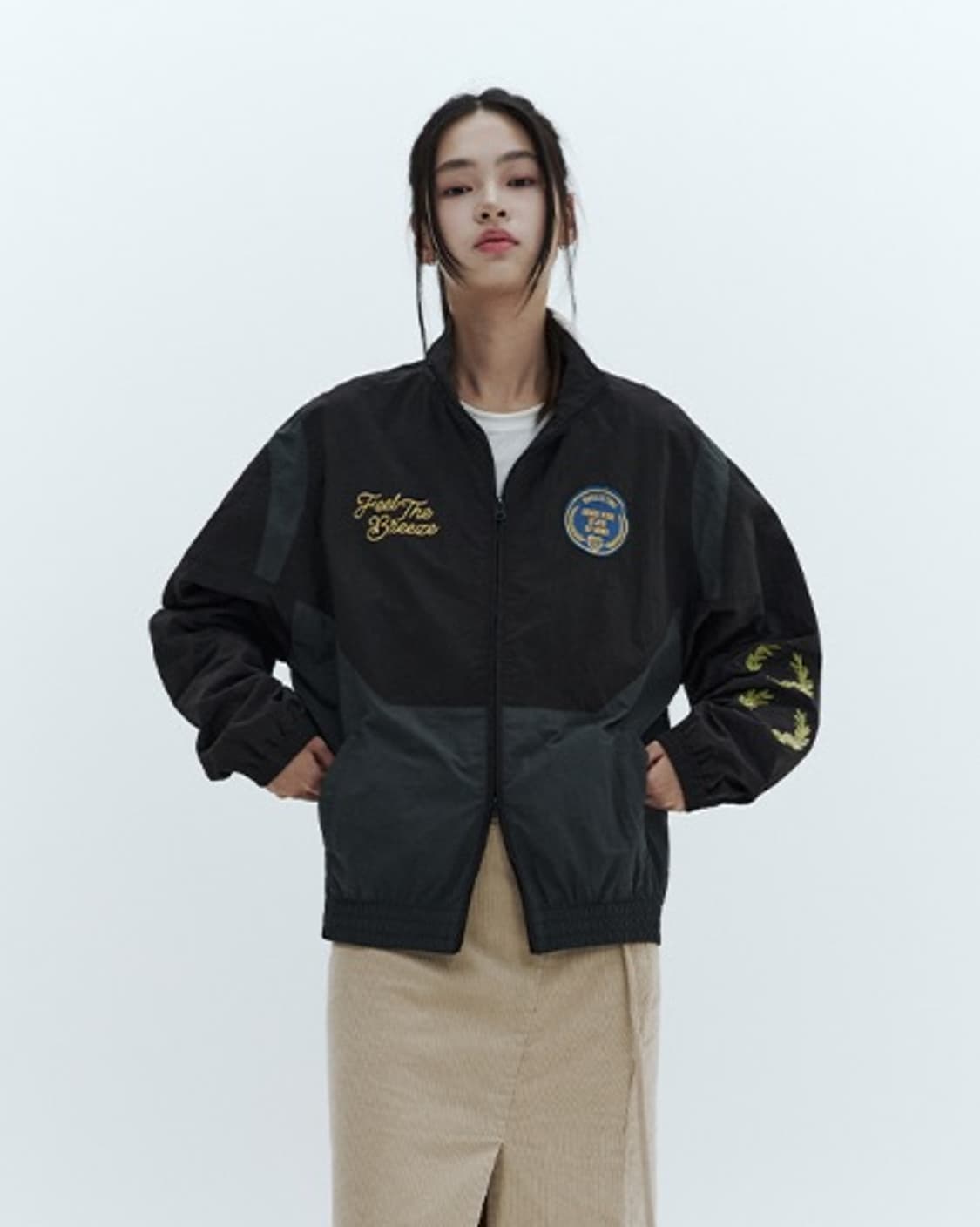 시티브리즈 로럴 트랙 집업 자켓 차콜 상품이미지1