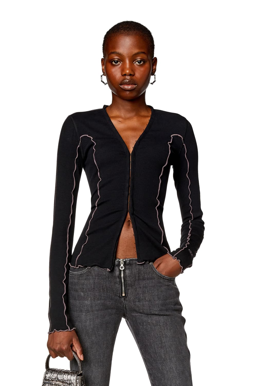 디젤 웨이브 심 후크 가디건 상품이미지2