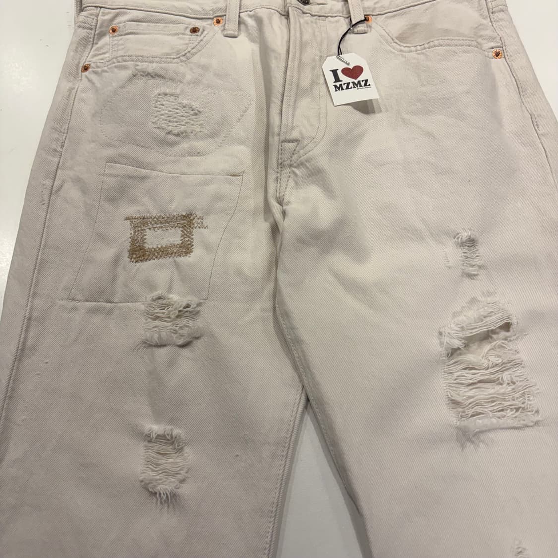[32x34] 리바이스 501 화이트 데미지 워싱 면바지 B253 상품이미지6