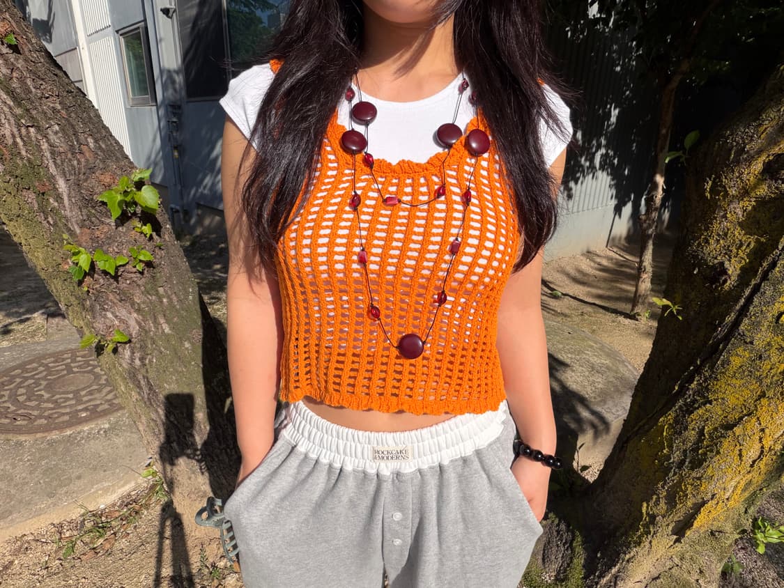 vintage orange kint sleeveless  상품이미지5