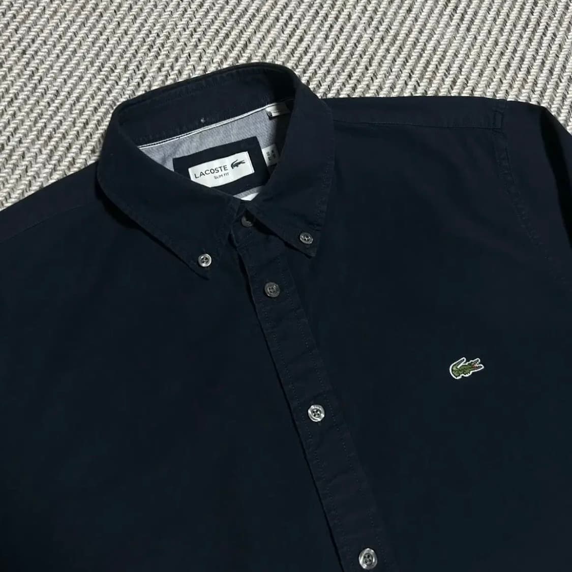 [M] Lacoste 라코스테 신형 네이비 코튼 옥스퍼드 셔츠 상품이미지3