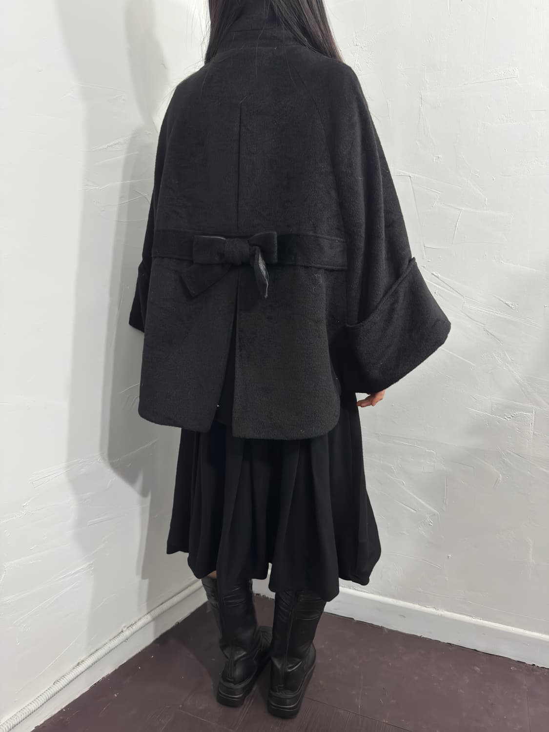 ribbon detail cape coat 상품이미지1