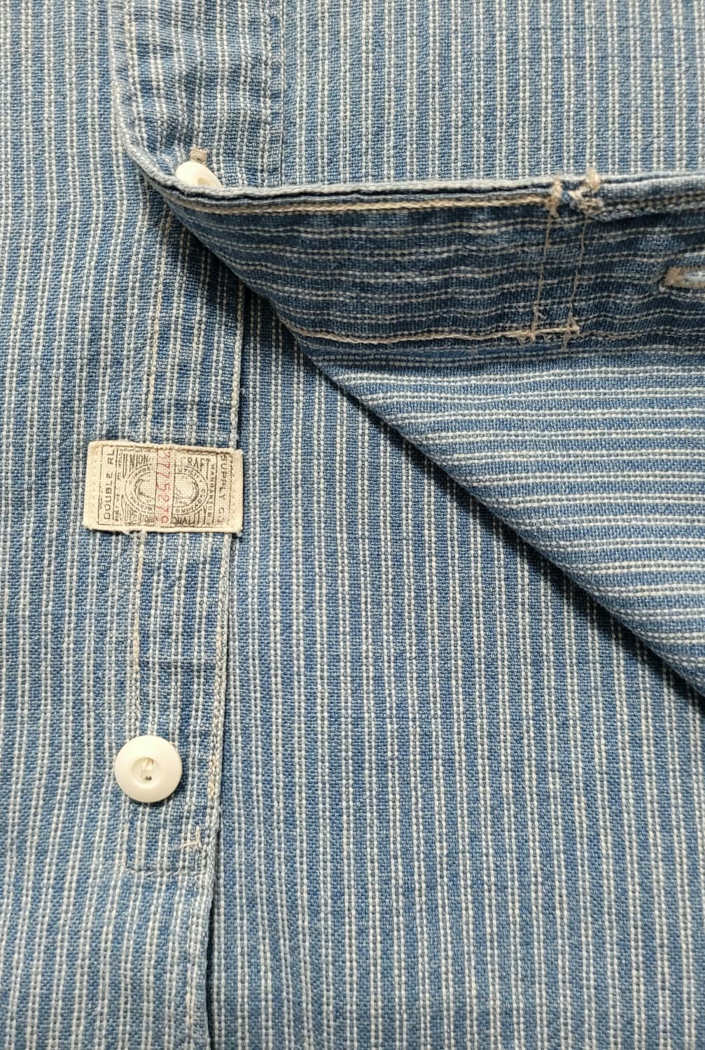 RRL 남성용 블루 스트라이프 남방(XL) 상품이미지5