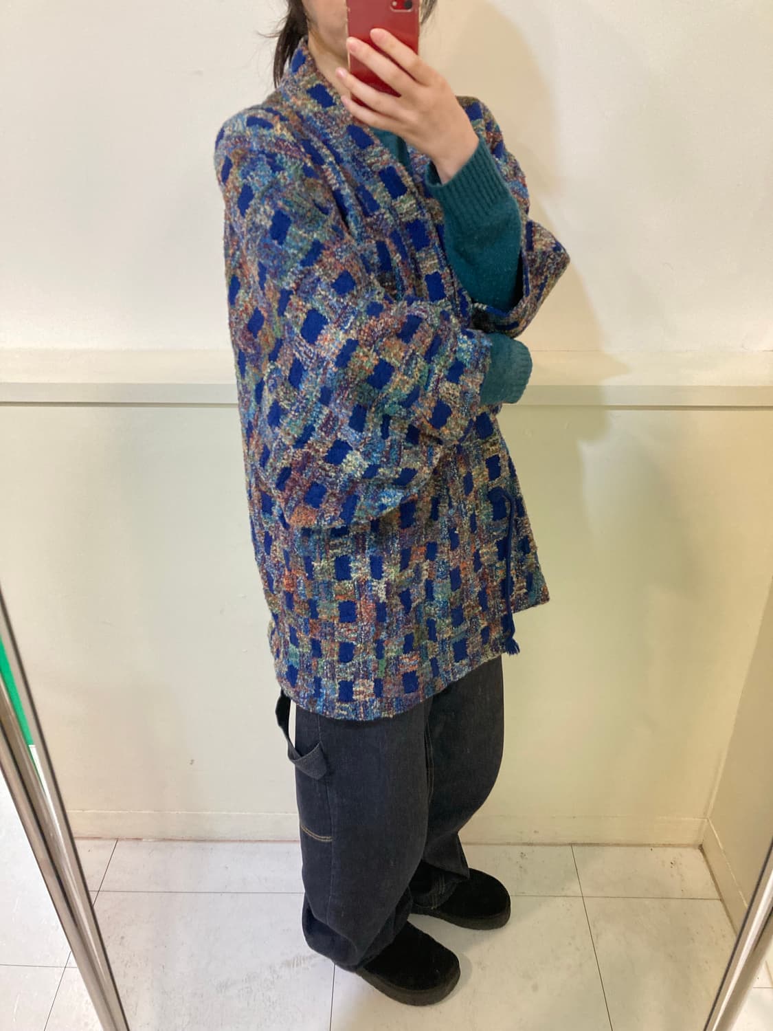 일본 감성 울 직조 가운 상품이미지8