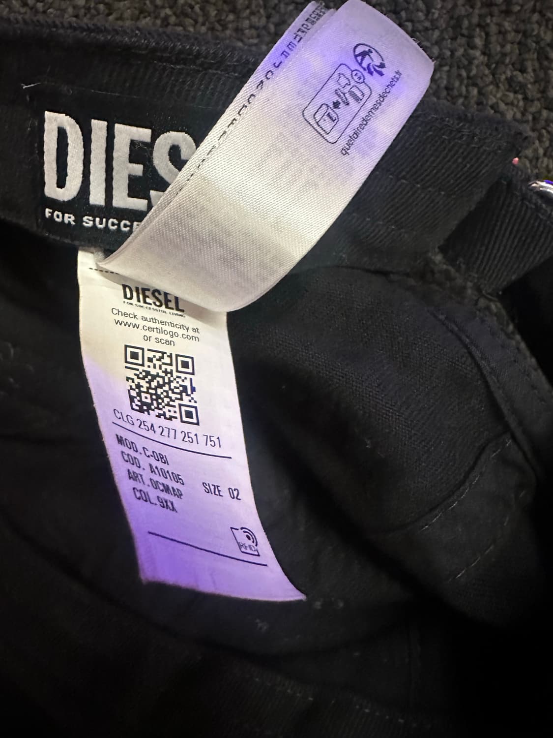 디젤 C-오비 베이스볼 캡 블랙 2사이즈 싸게 팝니다 상품이미지4