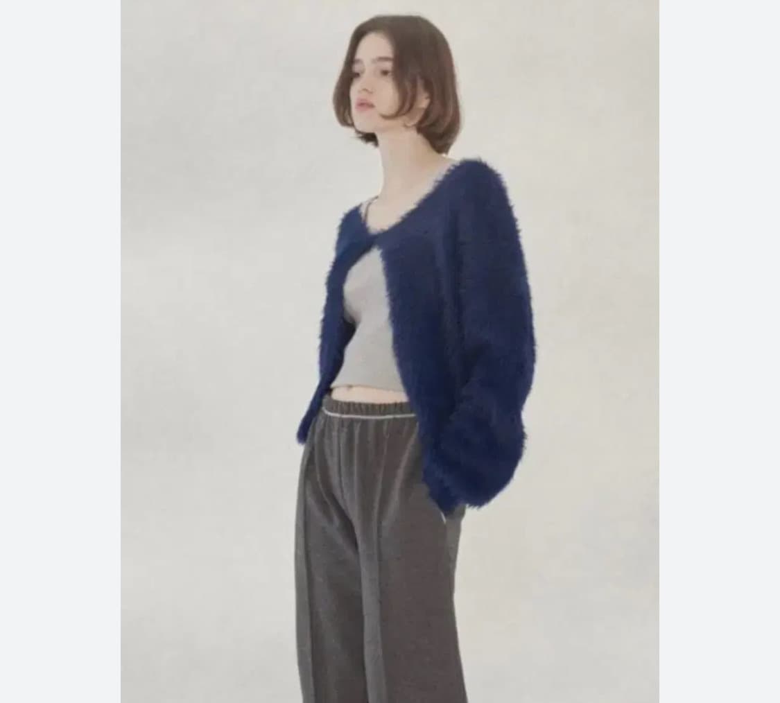 헤더먼트 테디 가디건 네이비 상품이미지1