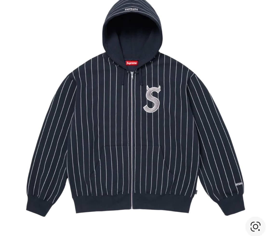 슈프림 데빌 S 로고 집업 후드 스웨트셔츠 스트라이프 - 26SS 상품이미지1