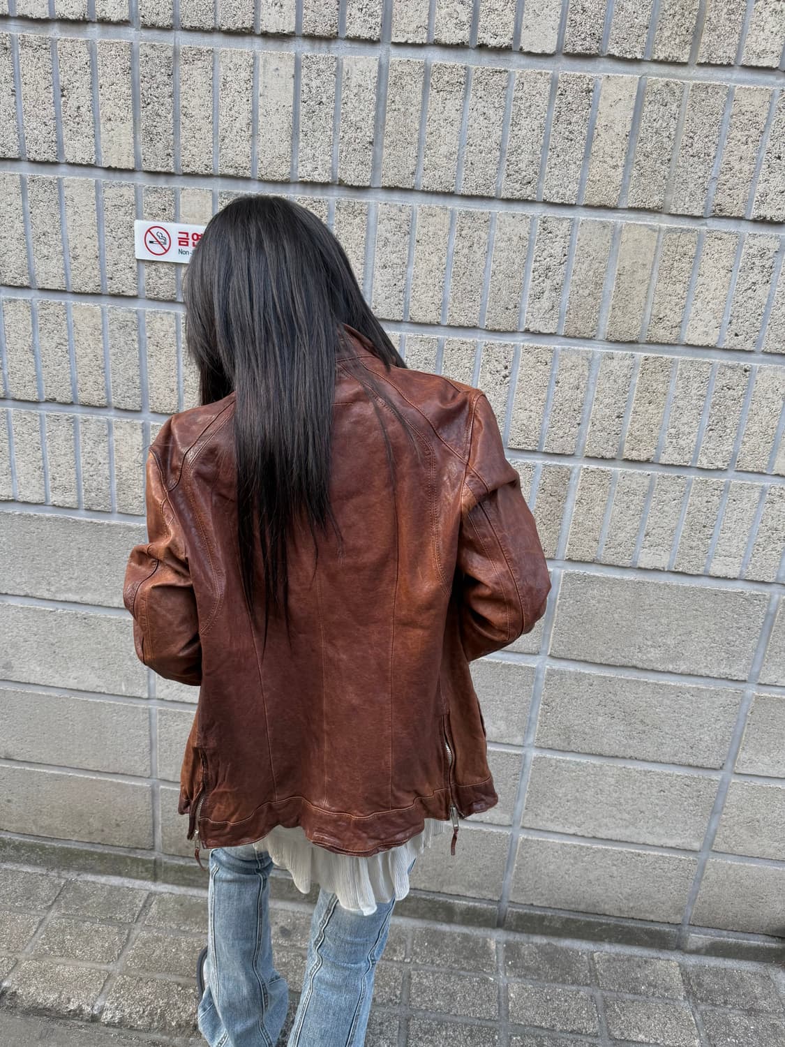 램스킨 브라운 레더 자켓 상품이미지4