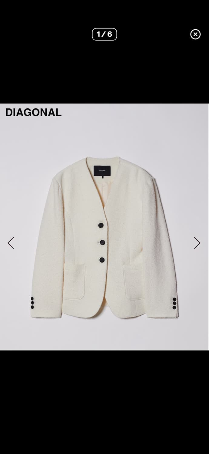 다이애그널 노카라 부클 자켓 상품이미지2