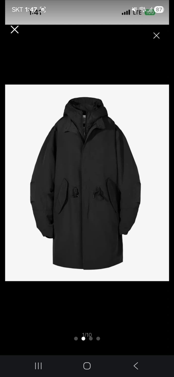 코드그라피 피쉬테일 롱파카 블랙 M 상품이미지3