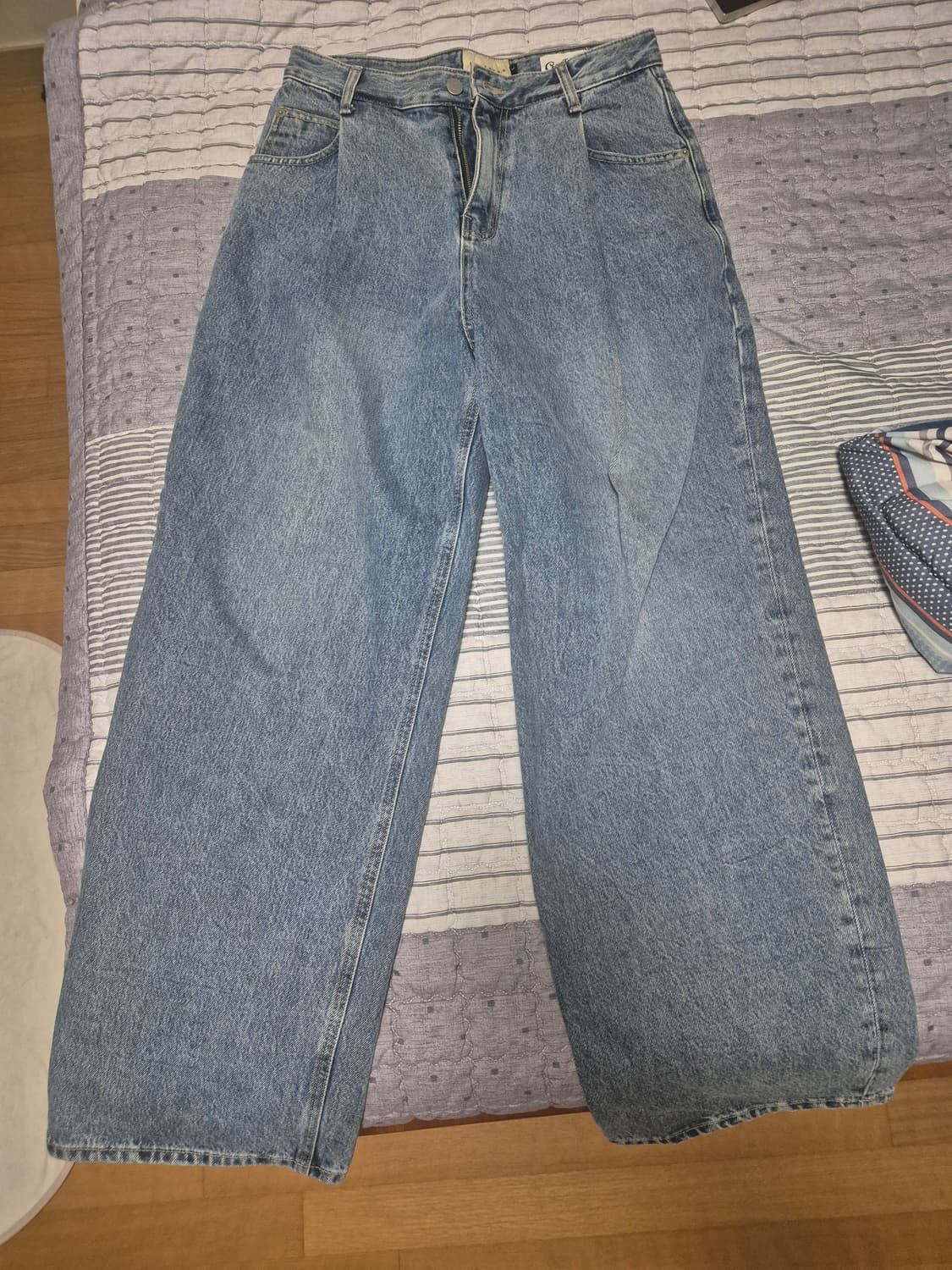 비긴202 콘밀 원턱 와이드 데님 팬츠 상품이미지4