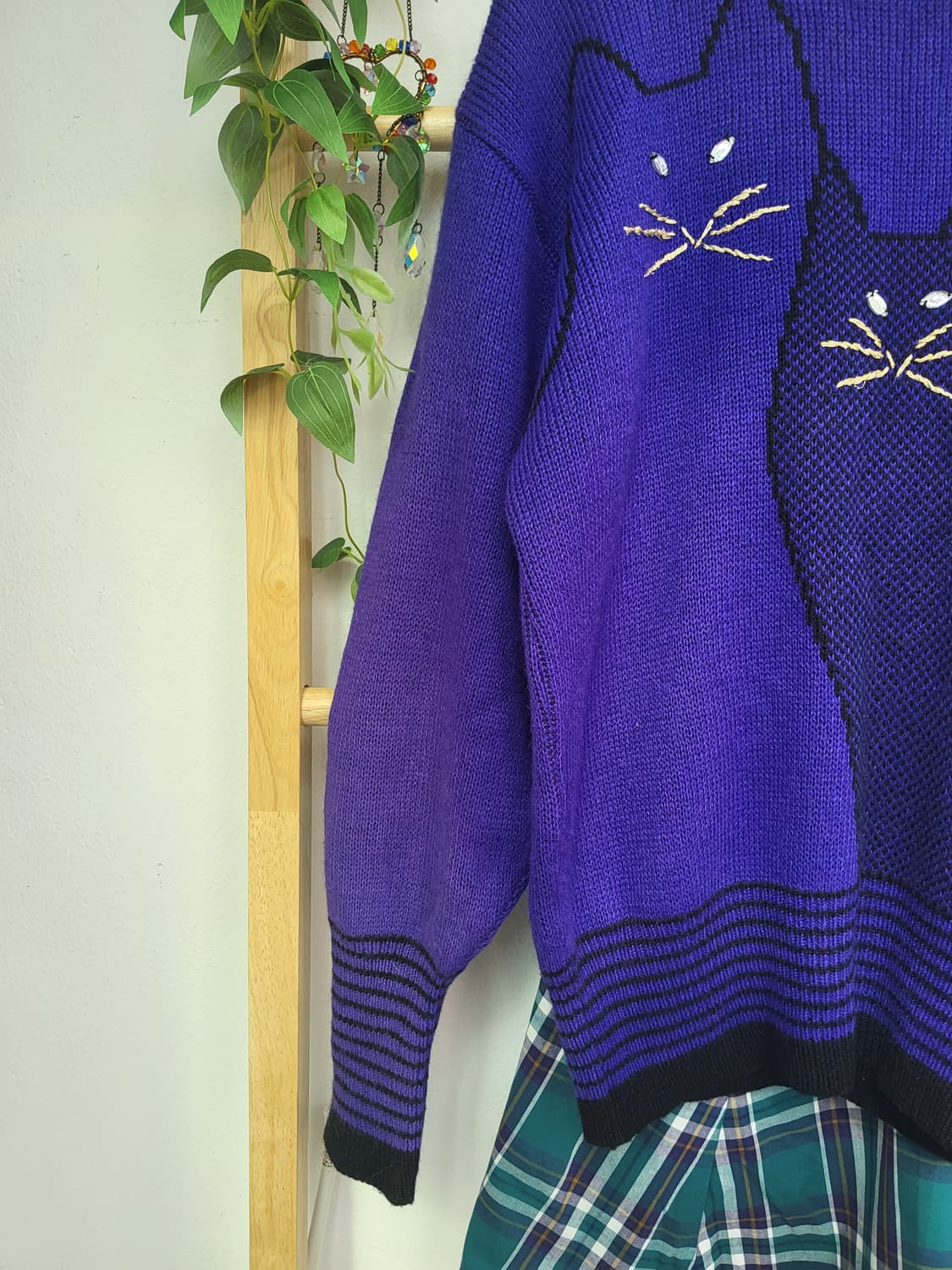 고양이 빈티지 니트 상품이미지3