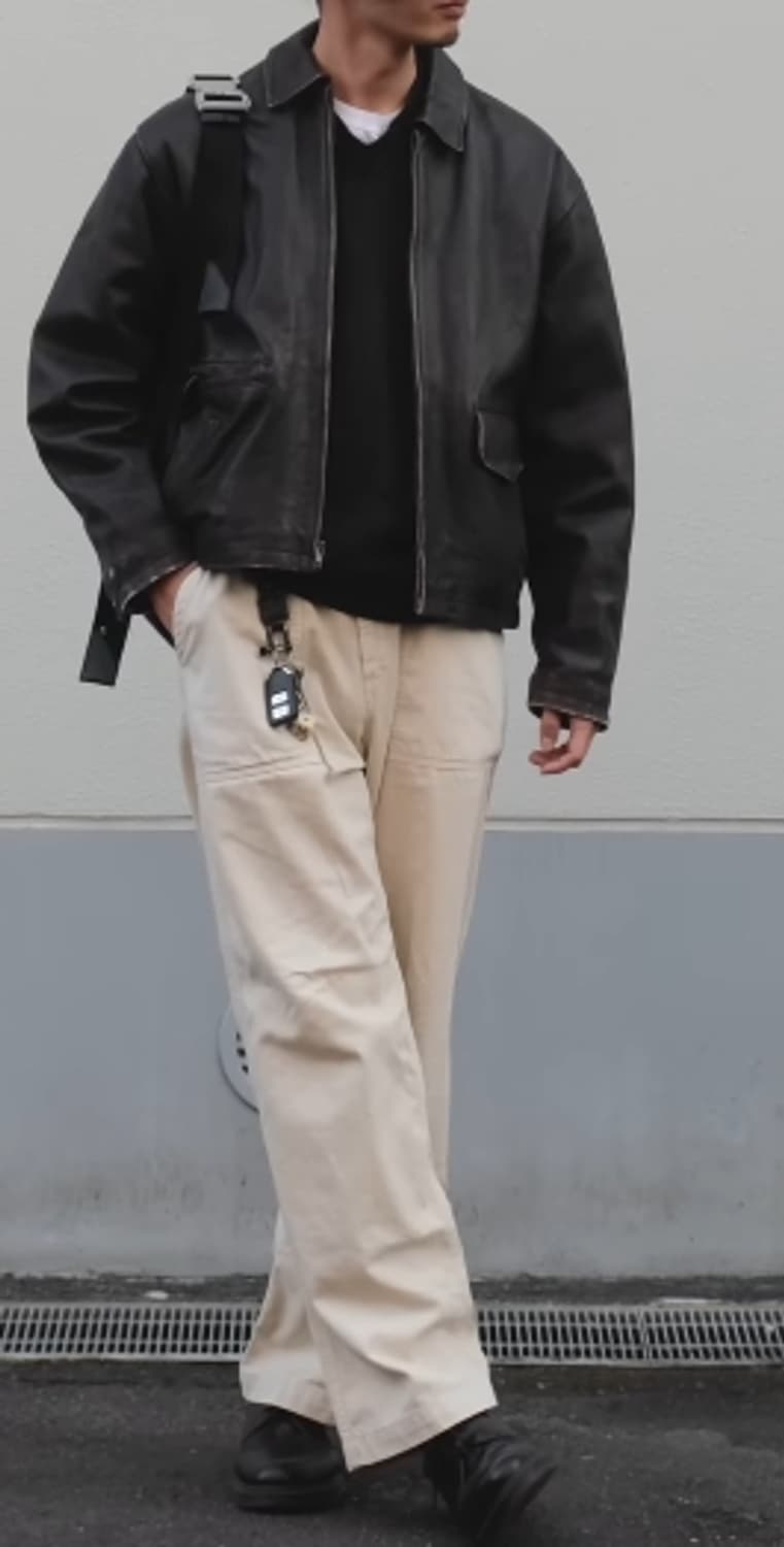 올드갭 레더 브라운 레더 자켓L 상품이미지2