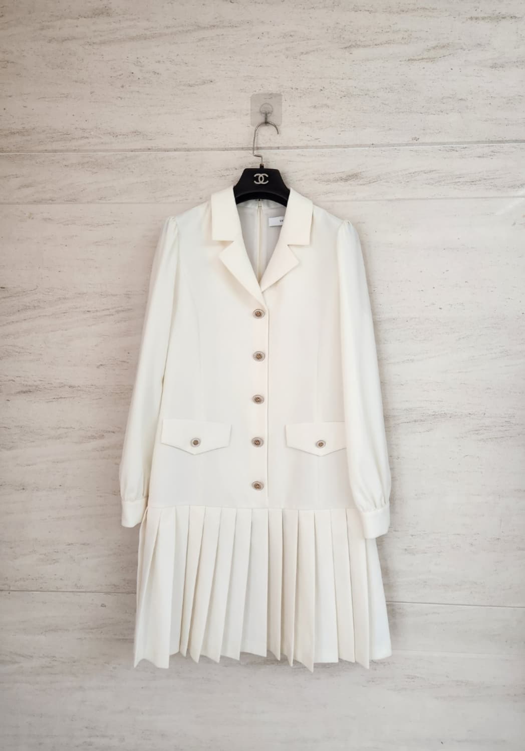 샤틴 밑단플리츠 원피스 66사이즈 상품이미지6