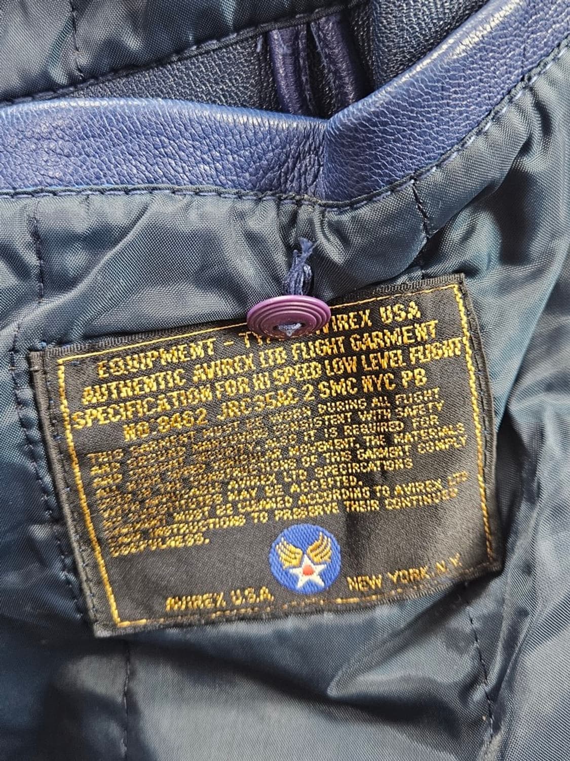 아비렉스 아이콘 네이비 가죽 블루종 자켓 ( M ) / 11063 상품이미지8