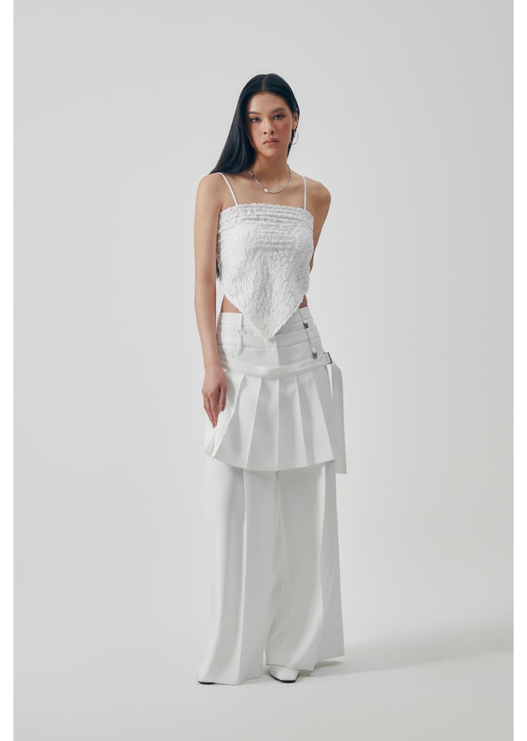트리밍버드) Flowing Pleated Layered Pants WH 상품이미지4
