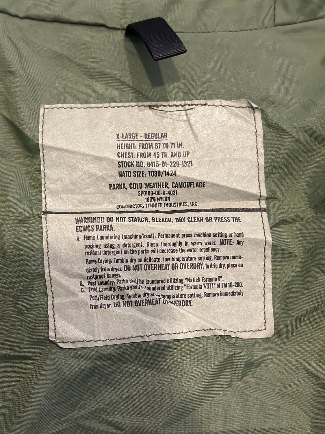 미군 오리지널 ECWCS Gen I 파카 / 99년 우드랜드 카모플라쥬 상품이미지5