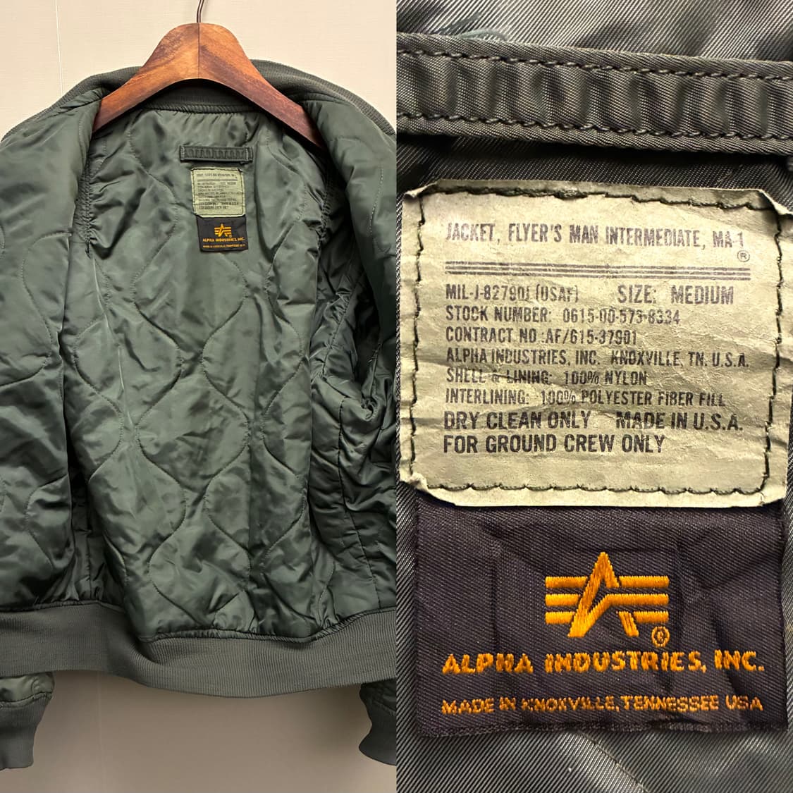 (M~L)90s USA ALPHA 알파인더스트리 빈티지 ma-1 항공점퍼 상품이미지10