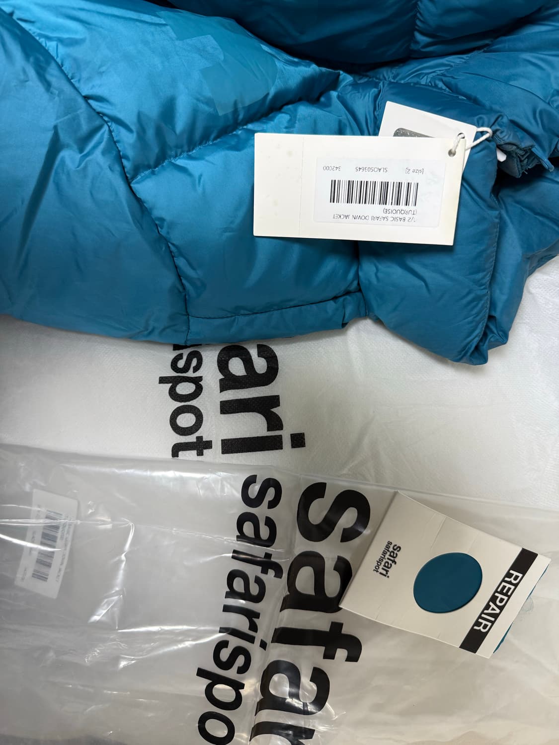 사파리스팟 베이직 사파리 다운 재킷 터콰이즈 상품이미지2