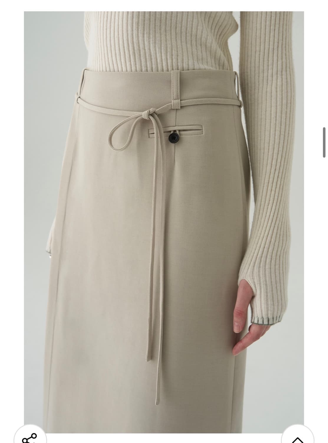 (S) 드로우핏 우먼 에이치 라인 스트랩 펜슬 스커트 [ASH CREAM 상품이미지7