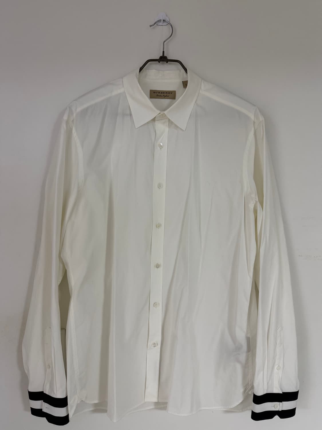 버버리 정품 (BURBERRY) 스트라이프 커프스 화이트 셔츠 XL 상품이미지1