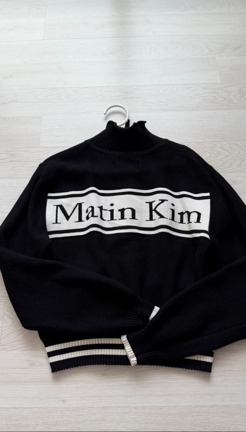 마뗑킴 블랙 니트 집업 가디건 상품이미지1