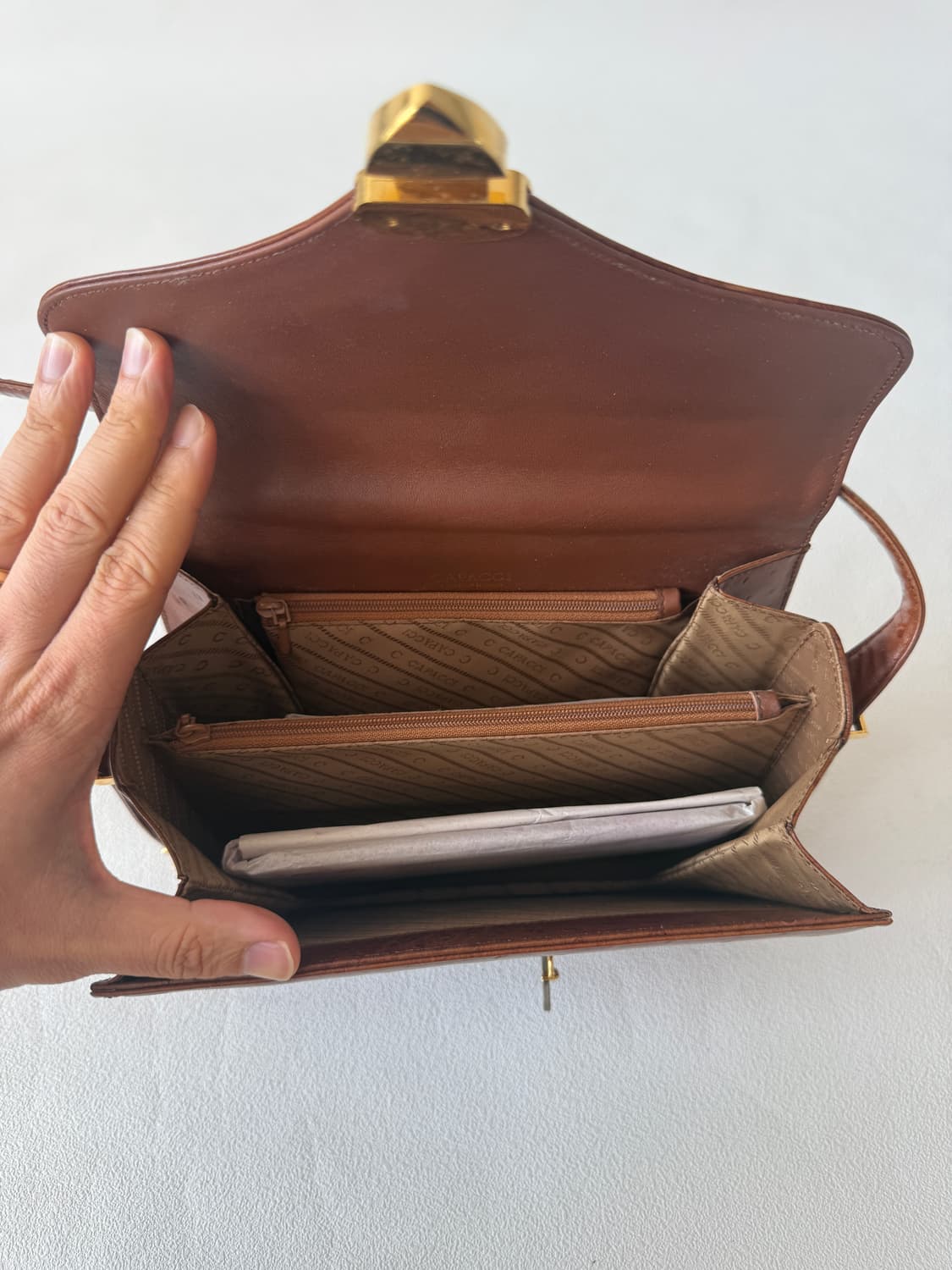 Pre owned 빈티지 레더 숄더백 상품이미지8