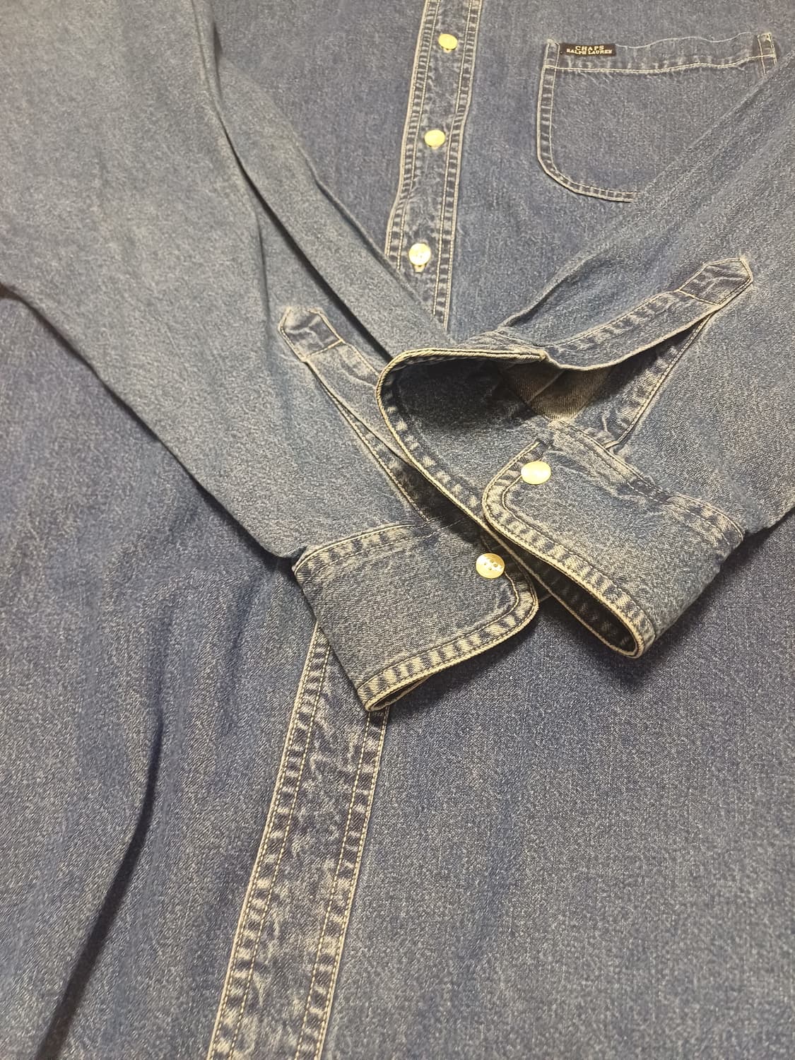 90's Chaps Ralph Lauren 올드스쿨 청셔츠 상품이미지5