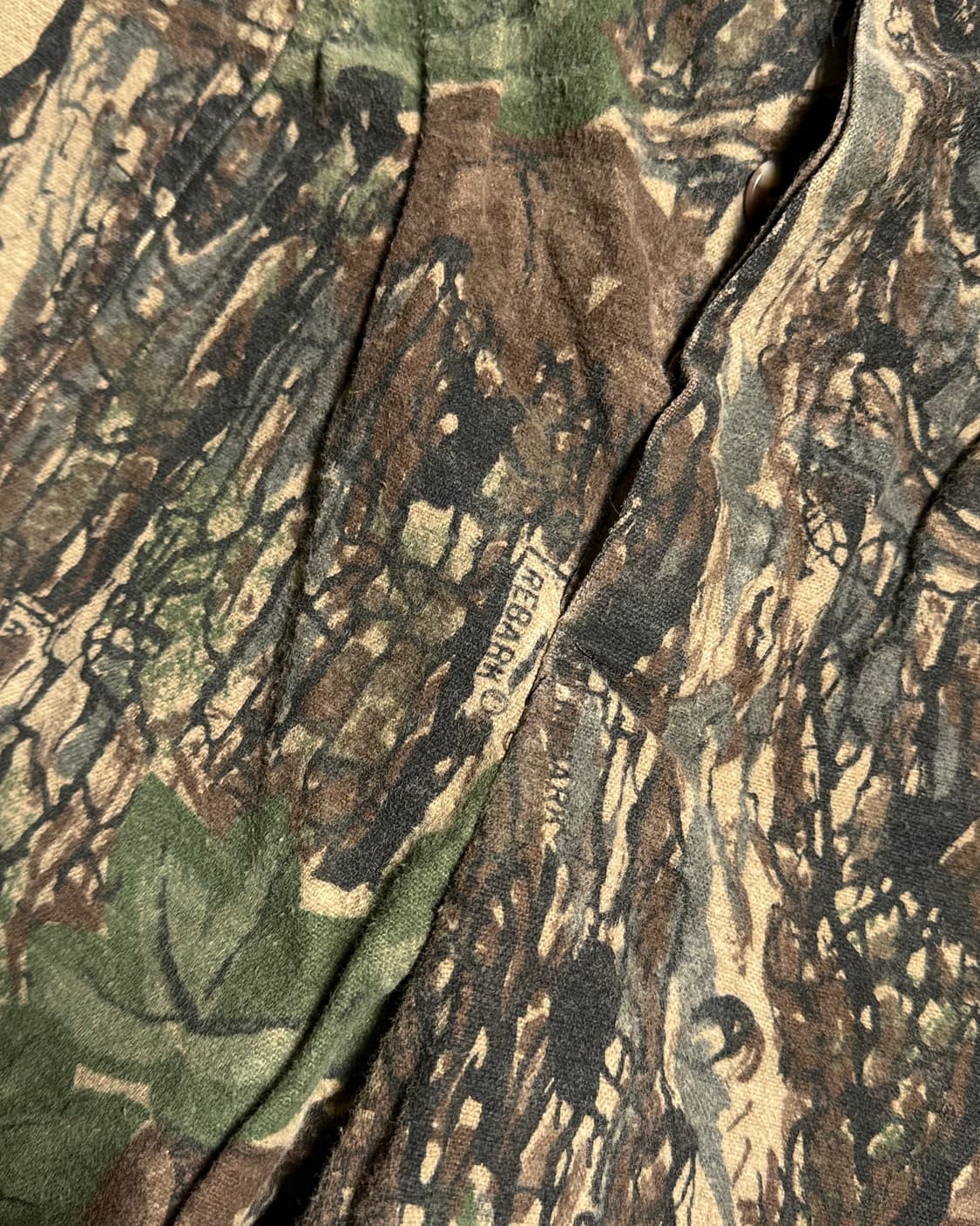 90‘s 빈티지 트리 바크(나무껍질) 패턴 헌팅 팬츠 34 상품이미지3