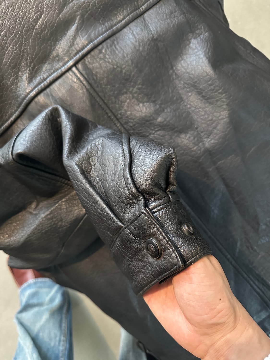 클래식 와이드 레더 자켓 상품이미지6