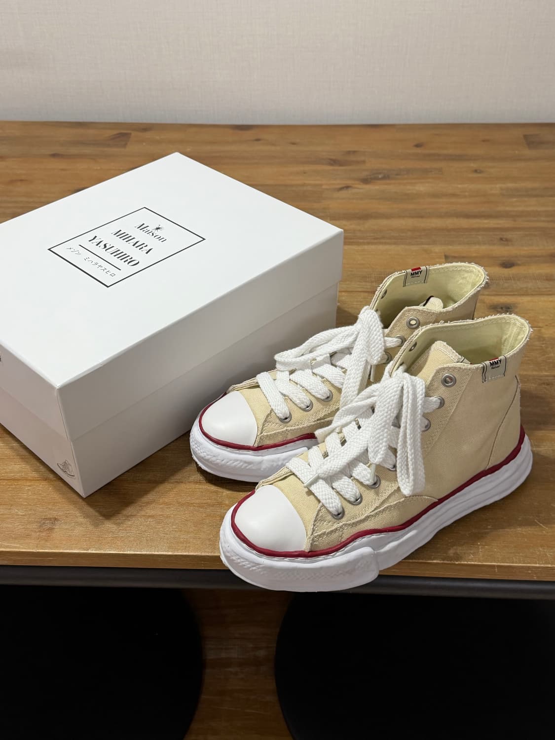 미하라 야스히로 피터슨 OG 하이탑 스니커즈 베이지 43(275~280) 상품이미지1