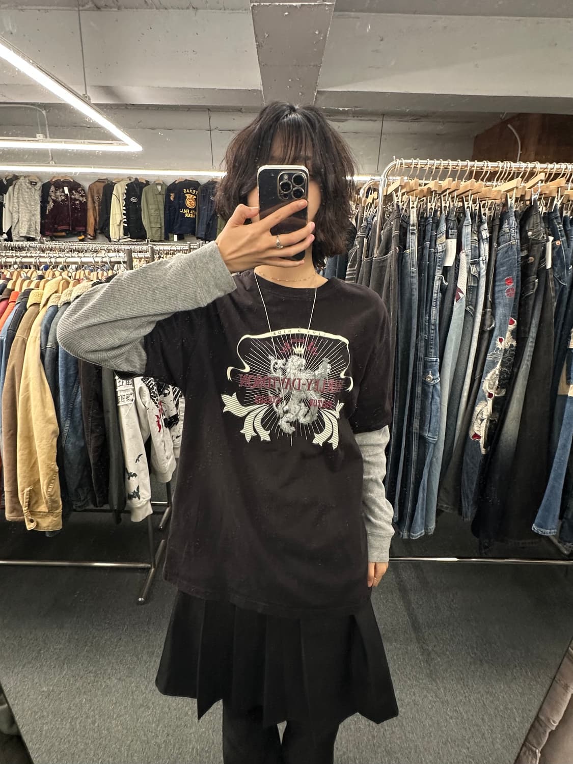 L)할리데이비슨 프린팅 레이어드 롱슬리브 상품이미지3