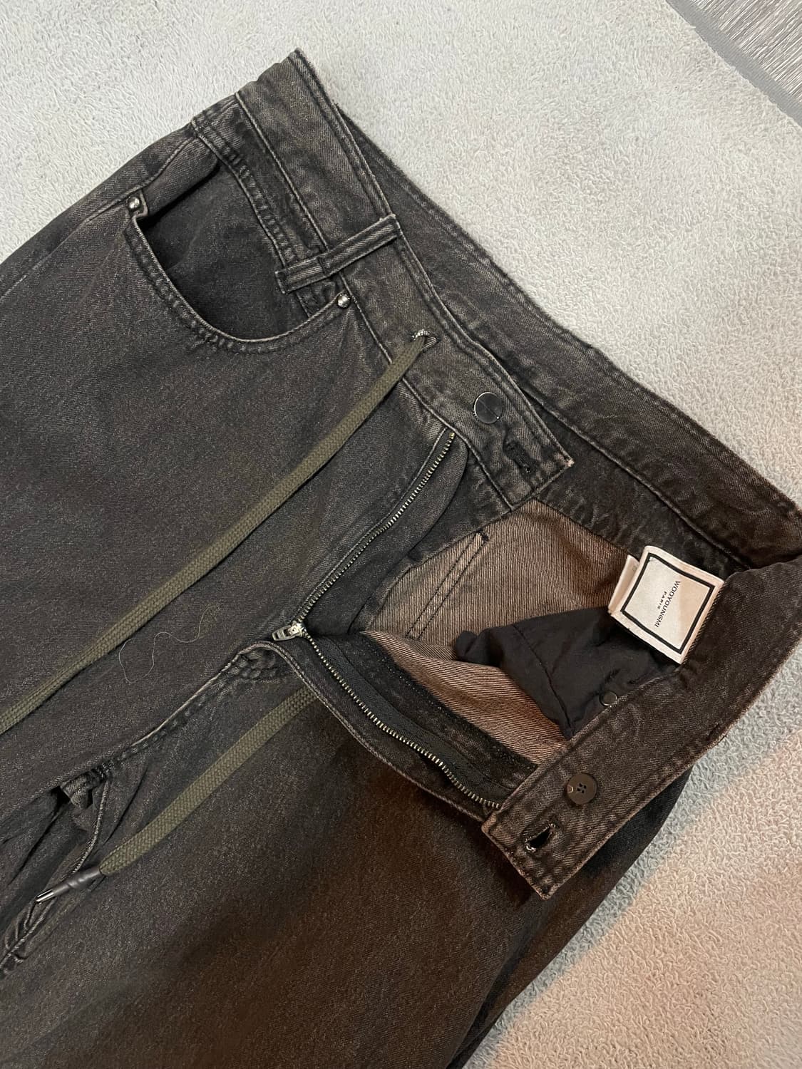 33사이즈/ 우영미 24SS 흑청 셔링 팬츠 상품이미지5