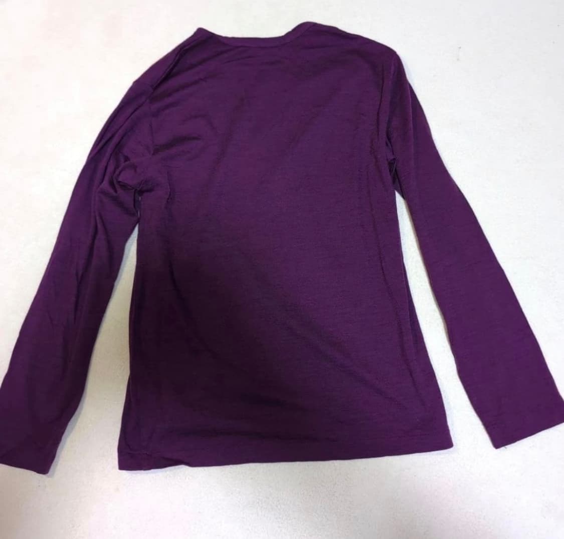 Purple V-Neck Long Sleeve T-Shirt 상품이미지2