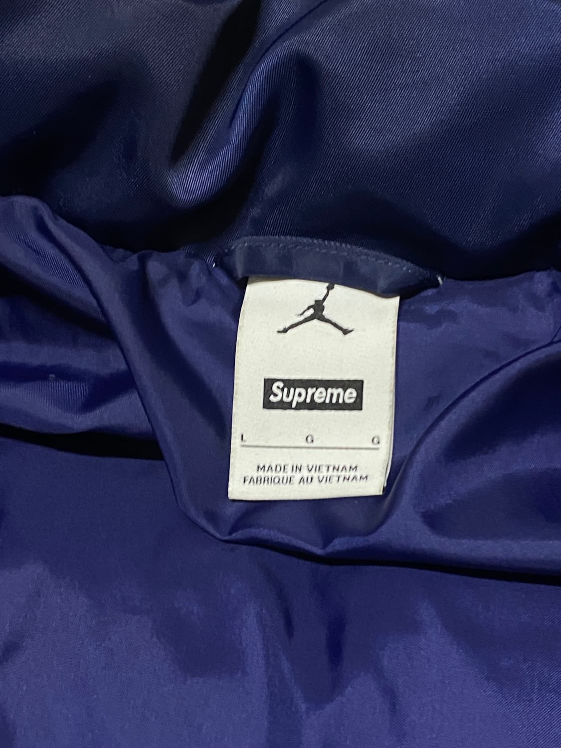 슈프림 조던 퍼피 패딩 네이비 L 상품이미지3