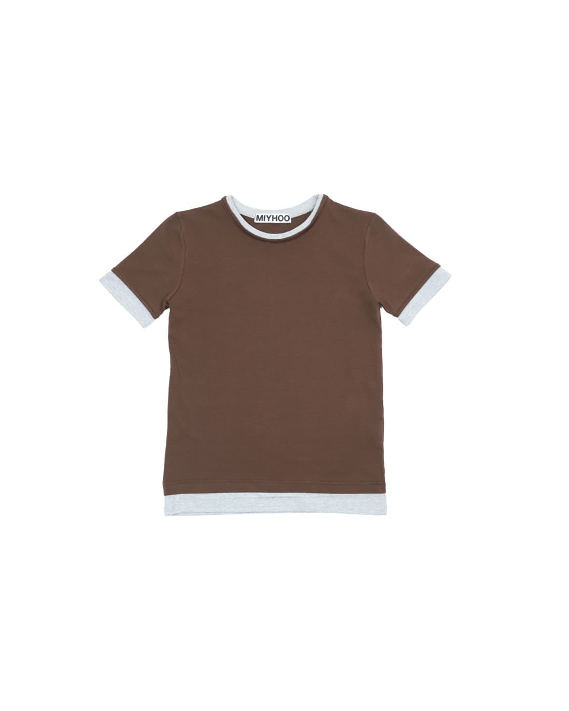Miyhoo TWO-TONE LAYERED SLIM T-SHIRT 상품이미지1