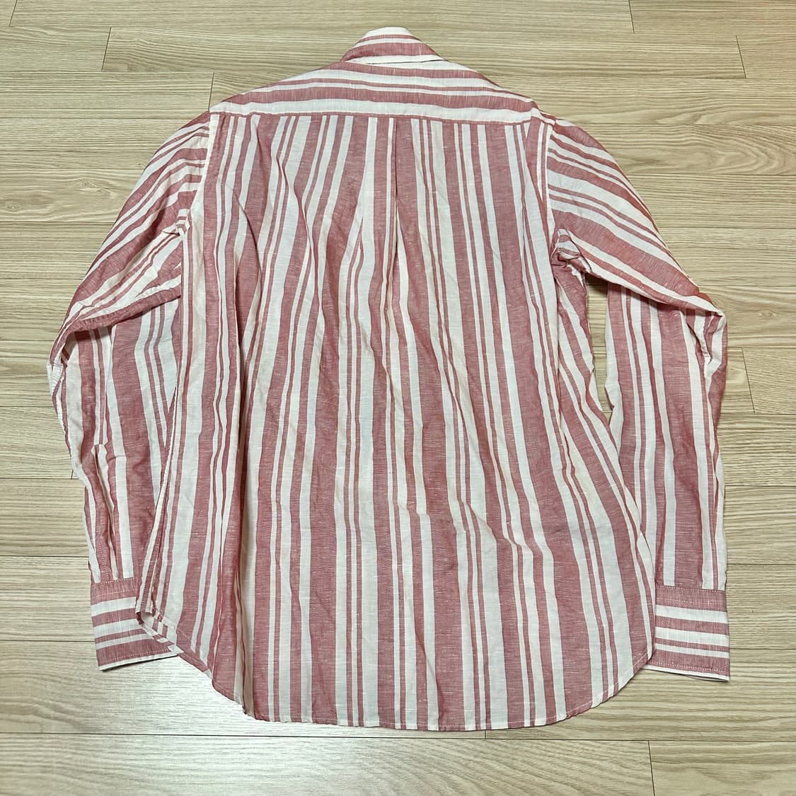 드레익스 리넨/코튼 셔츠 레드 스트라이프 S 상품이미지3