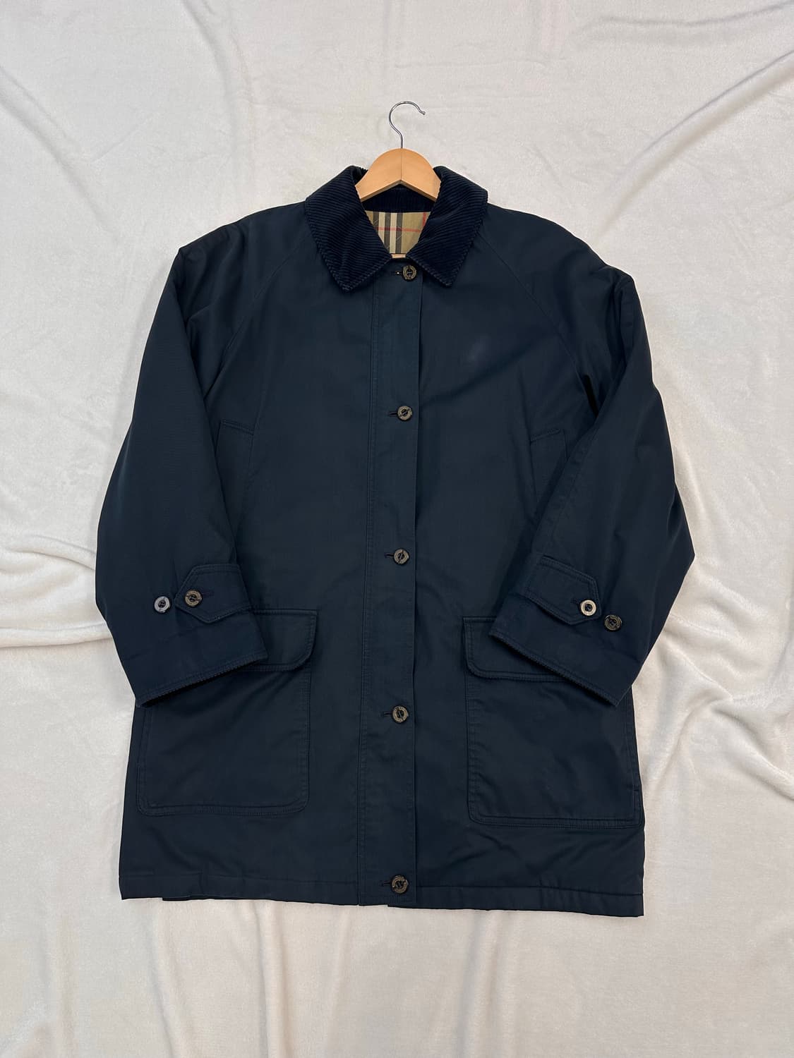 (M)버버리 코듀로이 라이닝 빈티지 헌팅 자켓 네이비 상품이미지1