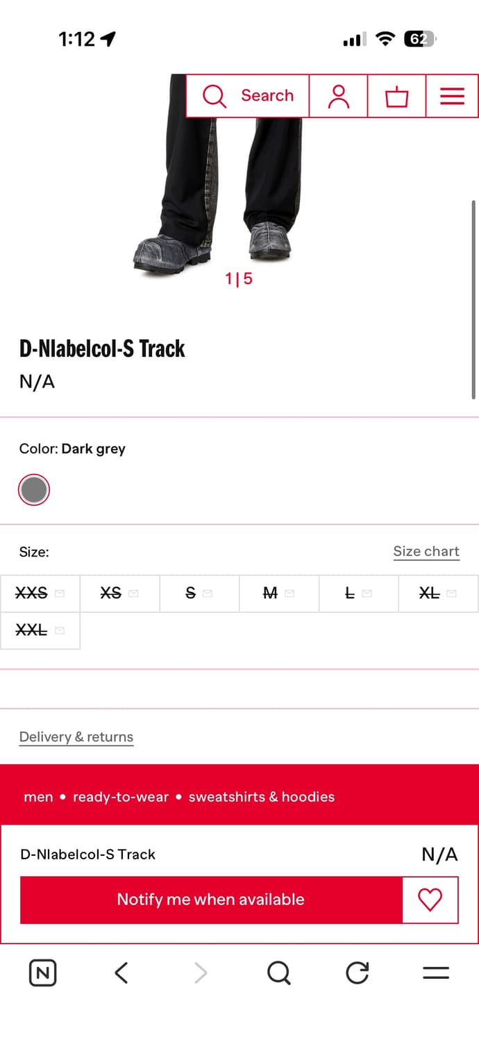 디젤 D-Nlabelcol-S Track 발광 데님 스웨터 상품이미지4