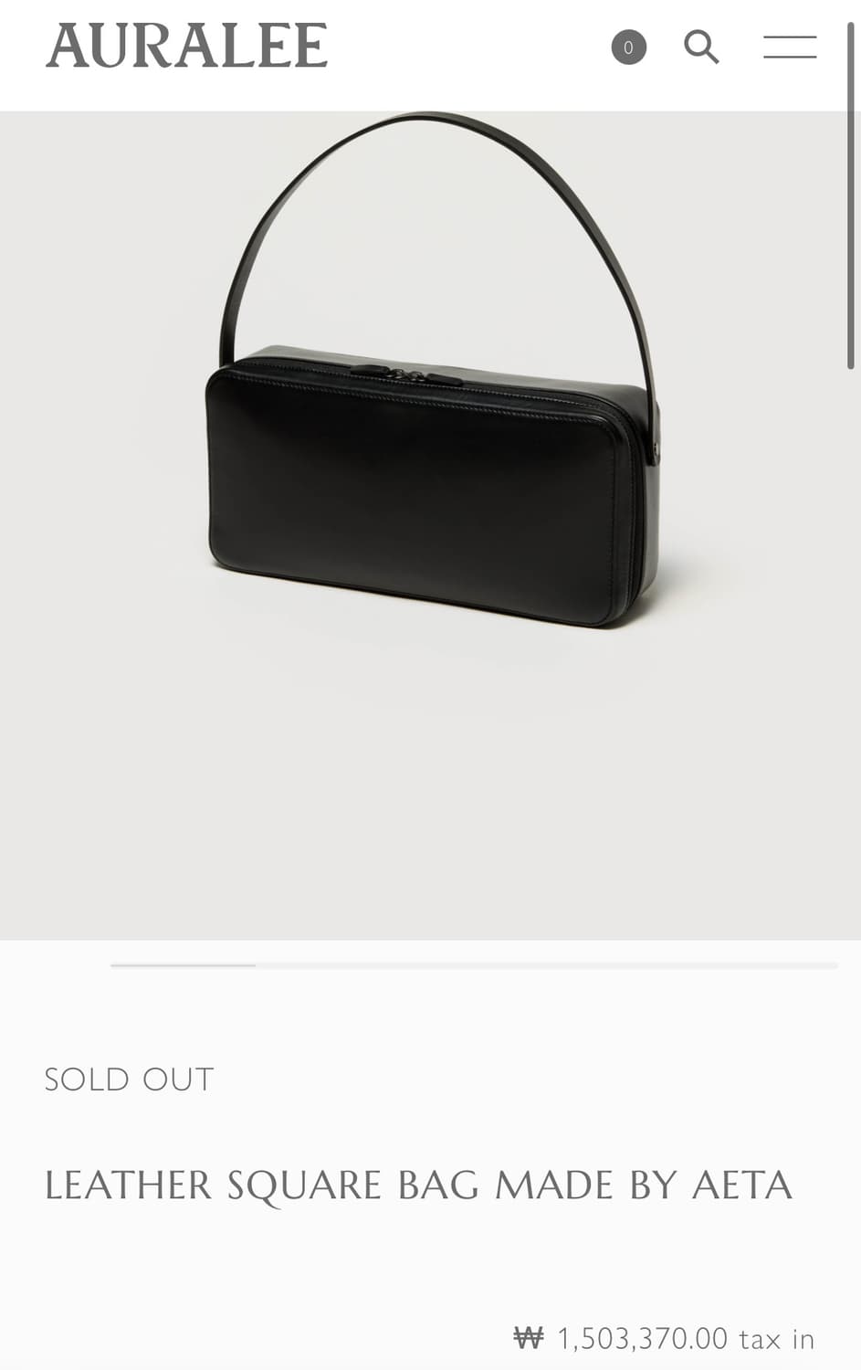 오라리 25fw AETA 스퀘어 백/블랙 상품이미지6