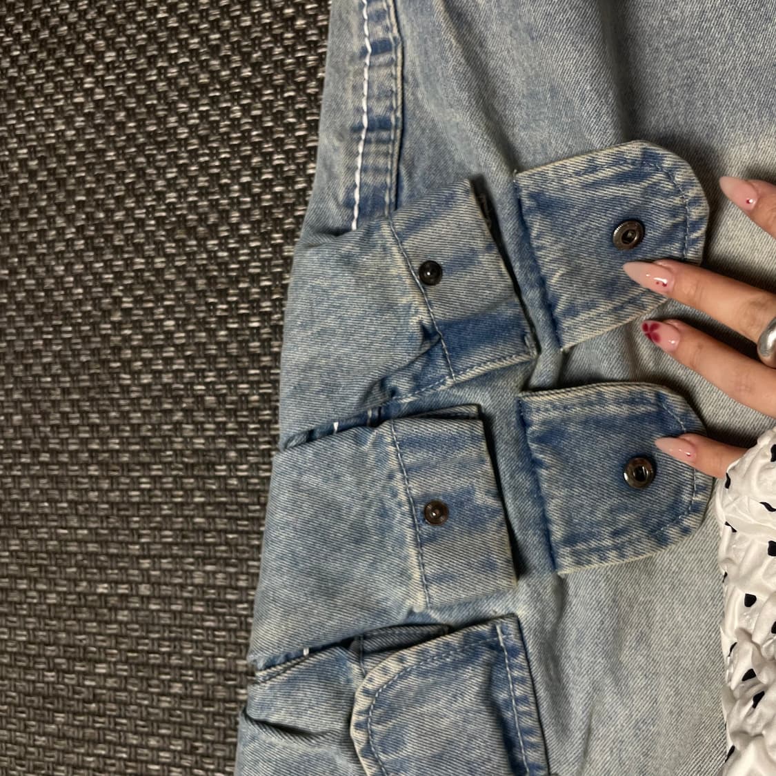 (30) 트루릴리젼 디테일 카고 연청 데님 팬츠 M 상품이미지4