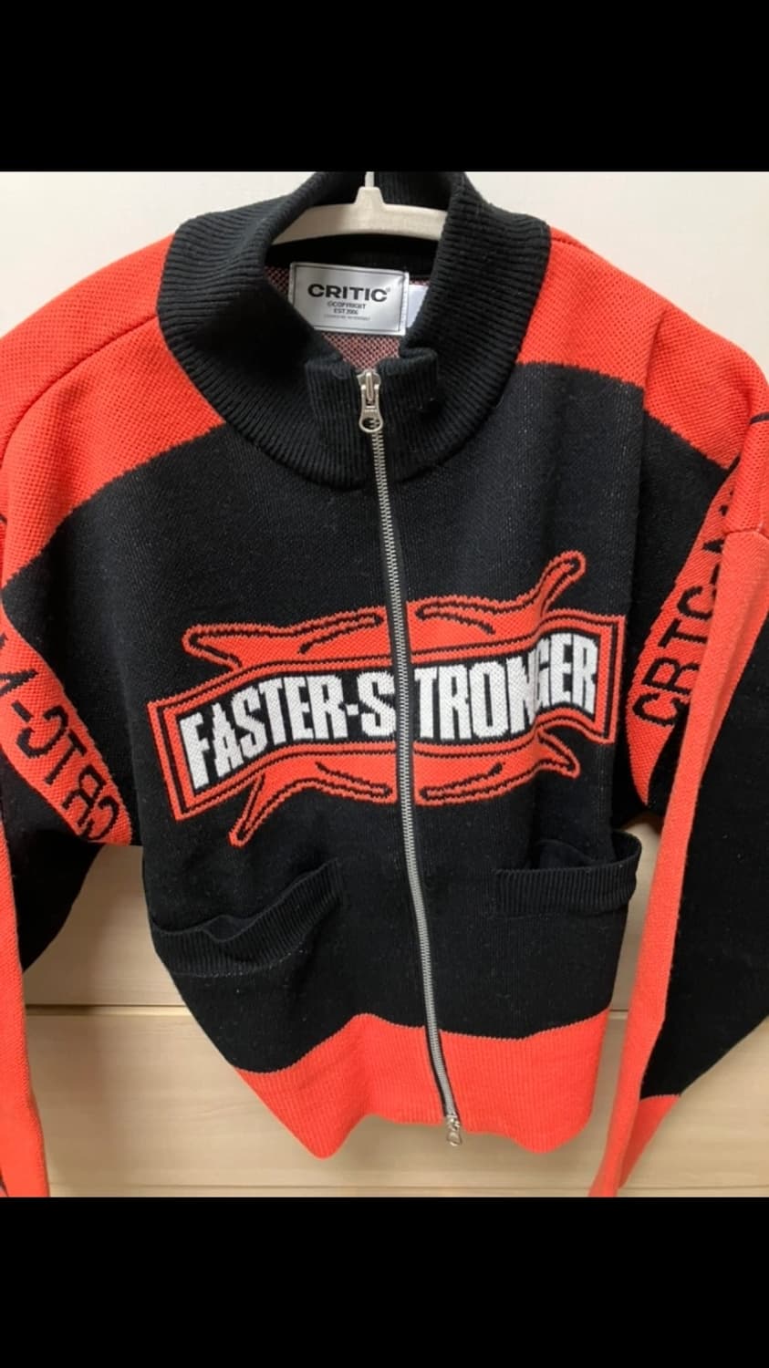 크리틱-집업 니트 오렌지 FASTER STRONGER RACING ZIP 상품이미지3