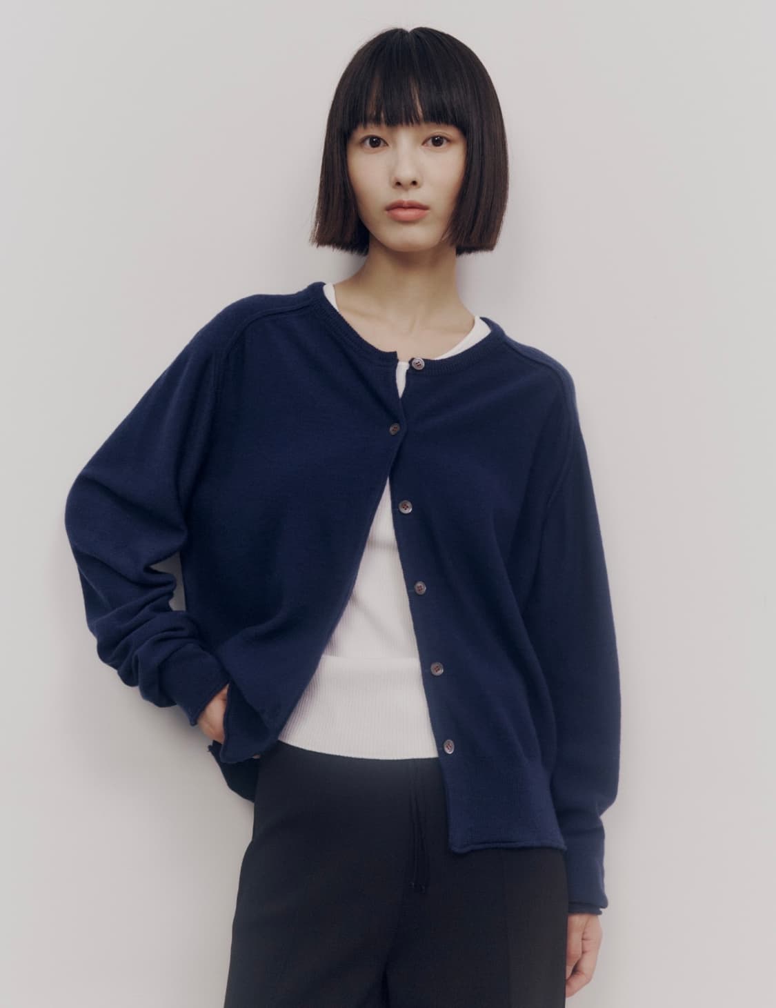 Maggie 에센셜 울 가디건 블루네이비 상품이미지2