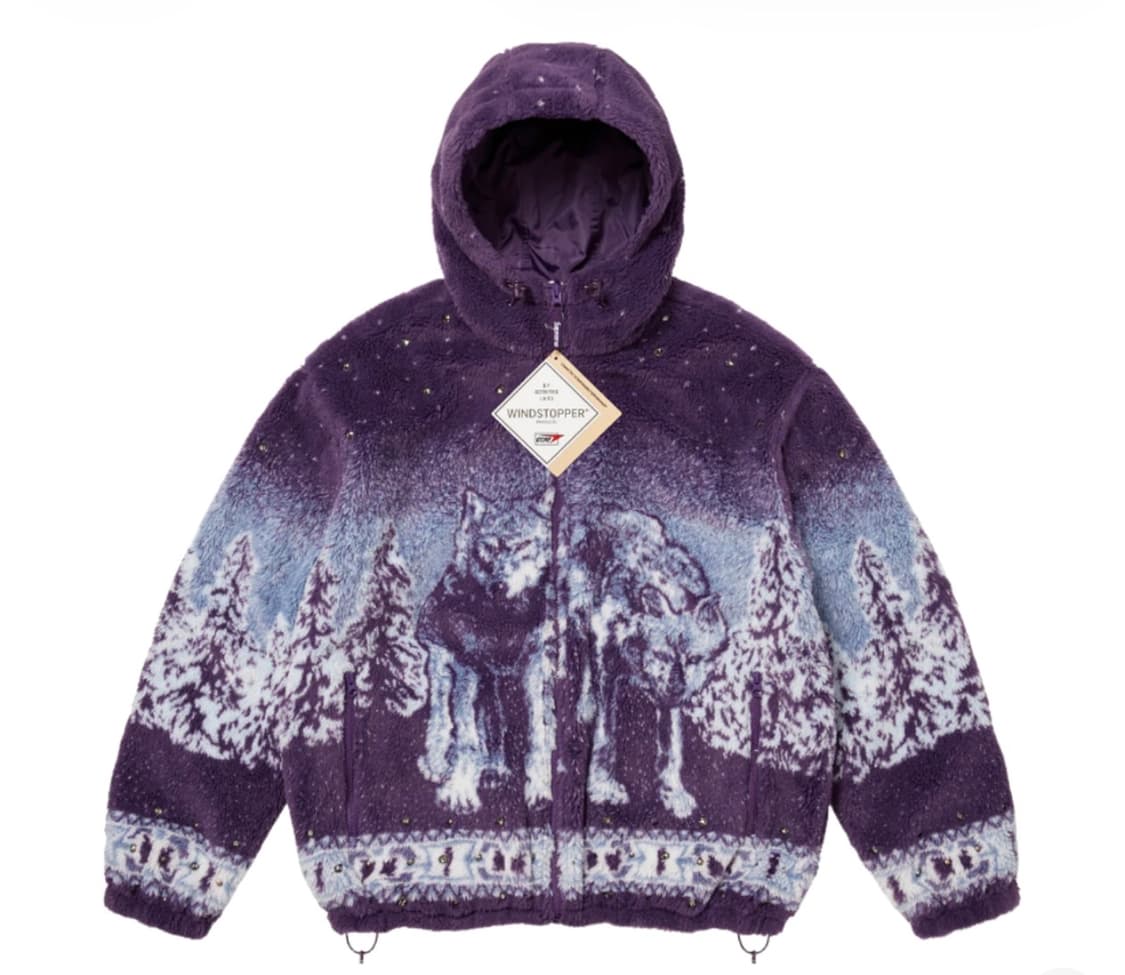 슈프림 x B.B 사이먼 리버시블 후드 플리스 자켓 퍼플 팝니다 상품이미지1