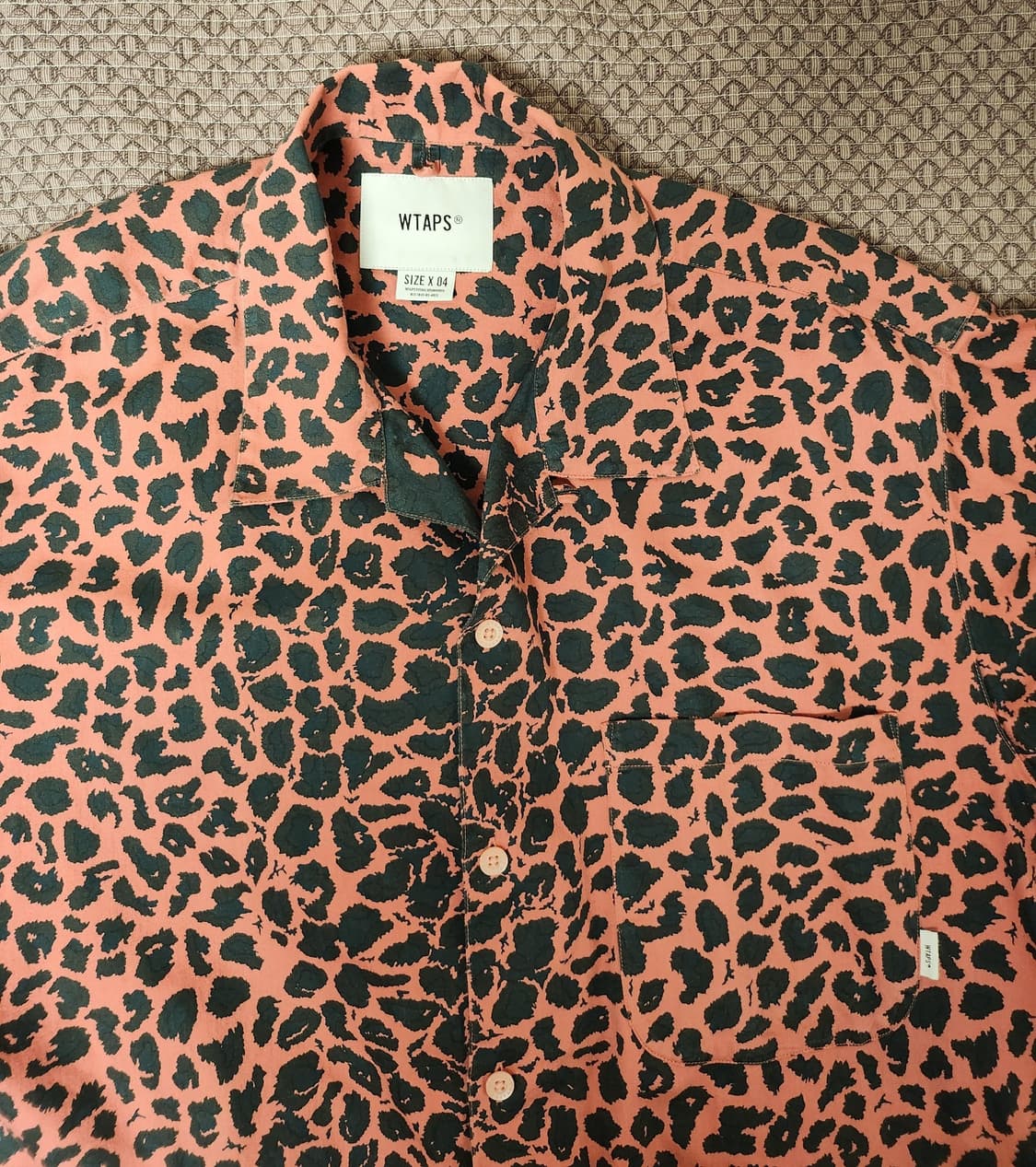 더블탭스WTAPS/레오파드 프린트 버건디 셔츠/4size(XL) 상품이미지3